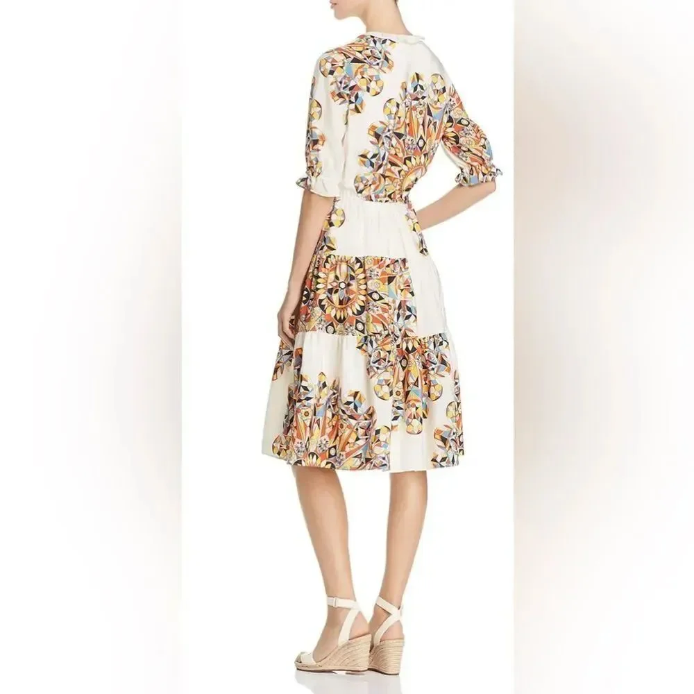 Tory Burch Arabella Psychedelic Silk Dress Sz small